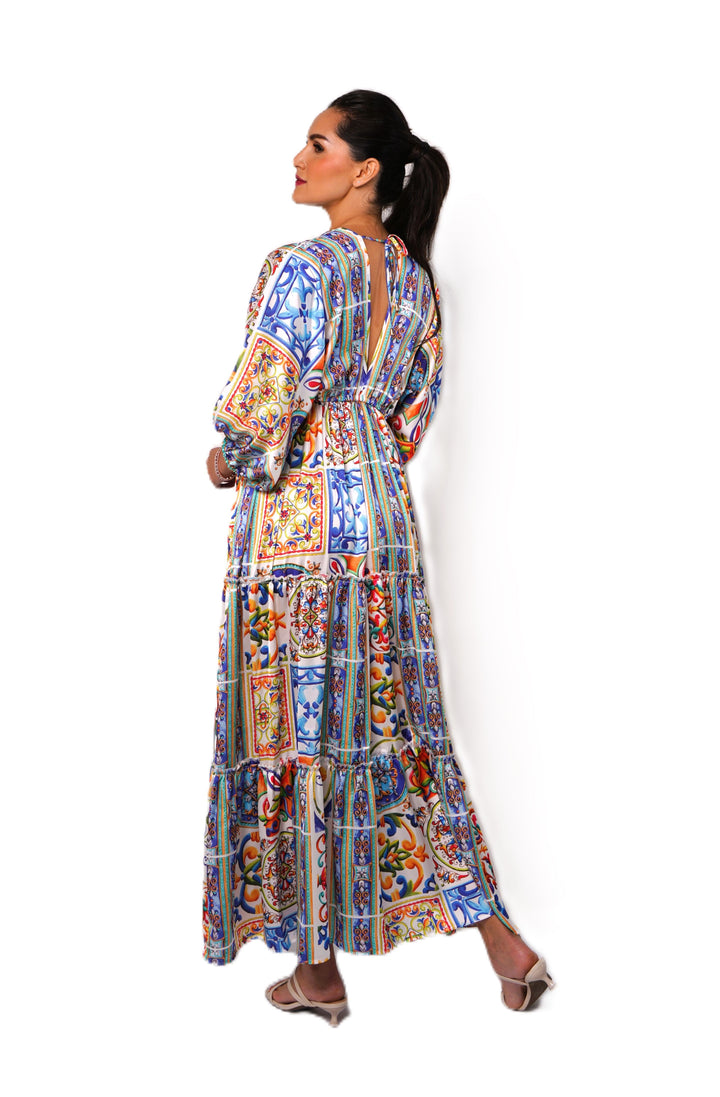 Blue Greece long dress