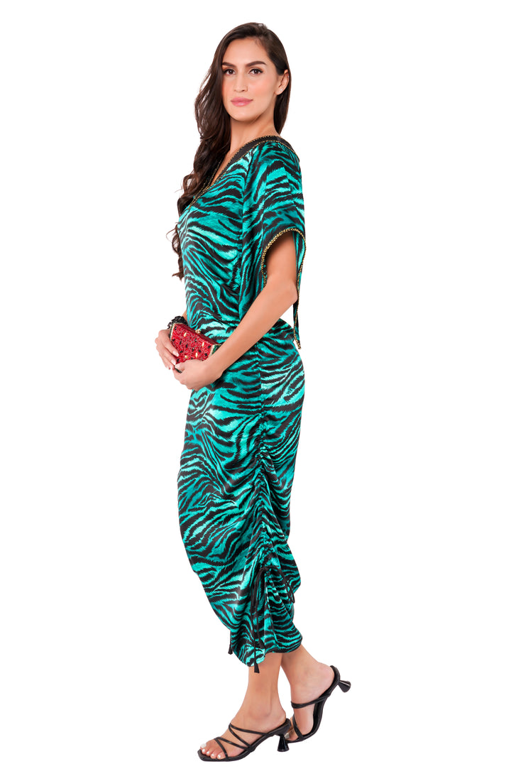 Safari drawstring long dress