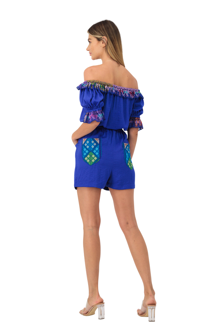 Cotton embroidery top& short set