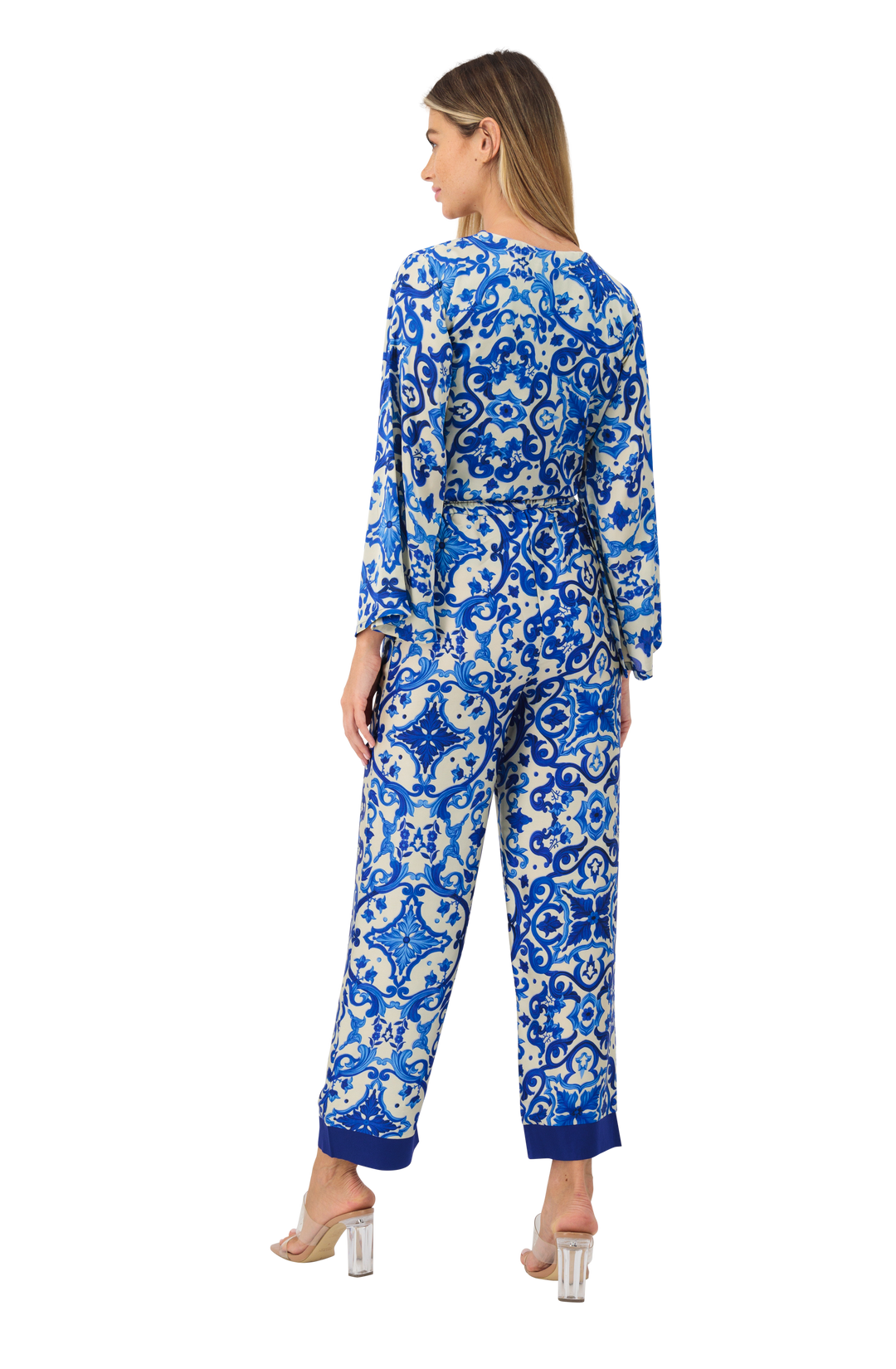 Sky blue top & trouser 2 piece set