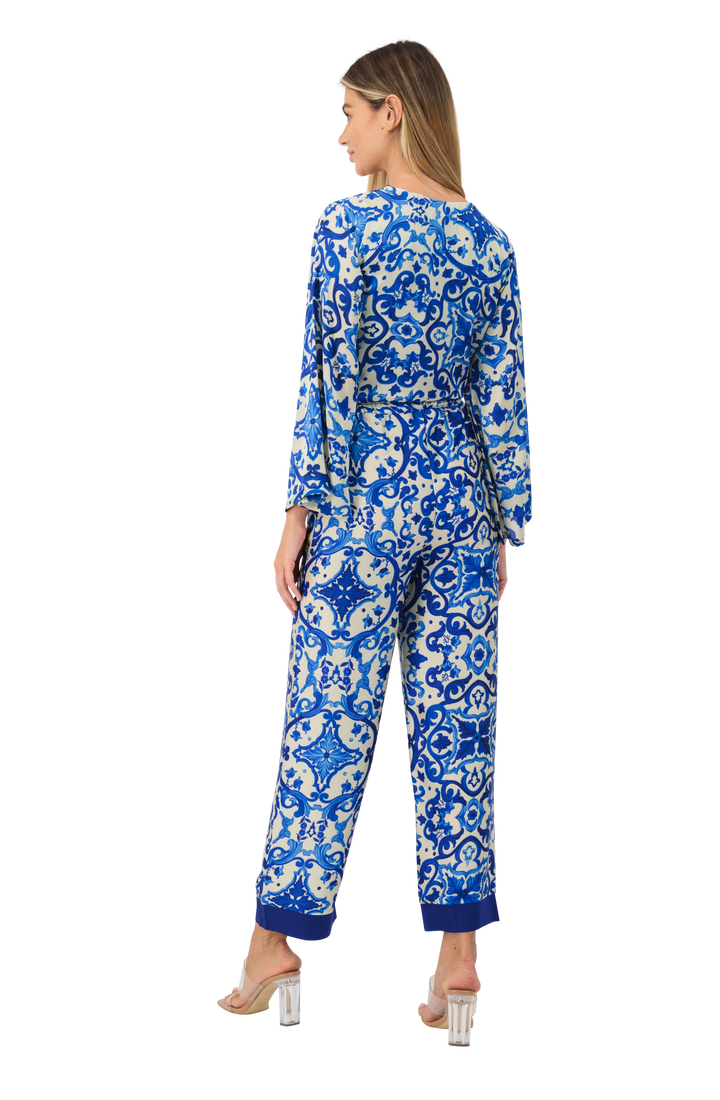 Sky blue top & trouser 2 piece set