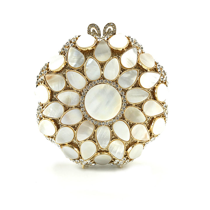 White pearl fancy handbag | Malachite.uae.