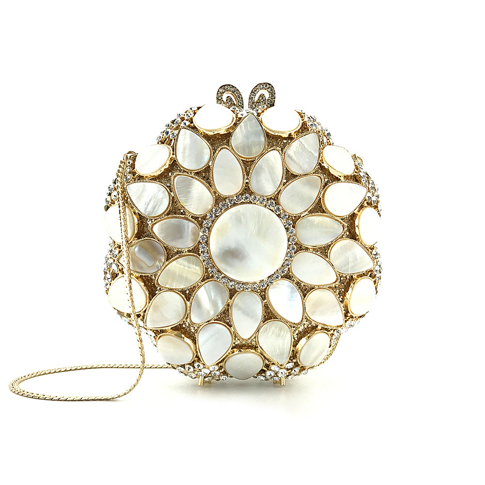 White pearl fancy handbag | Malachite.uae.