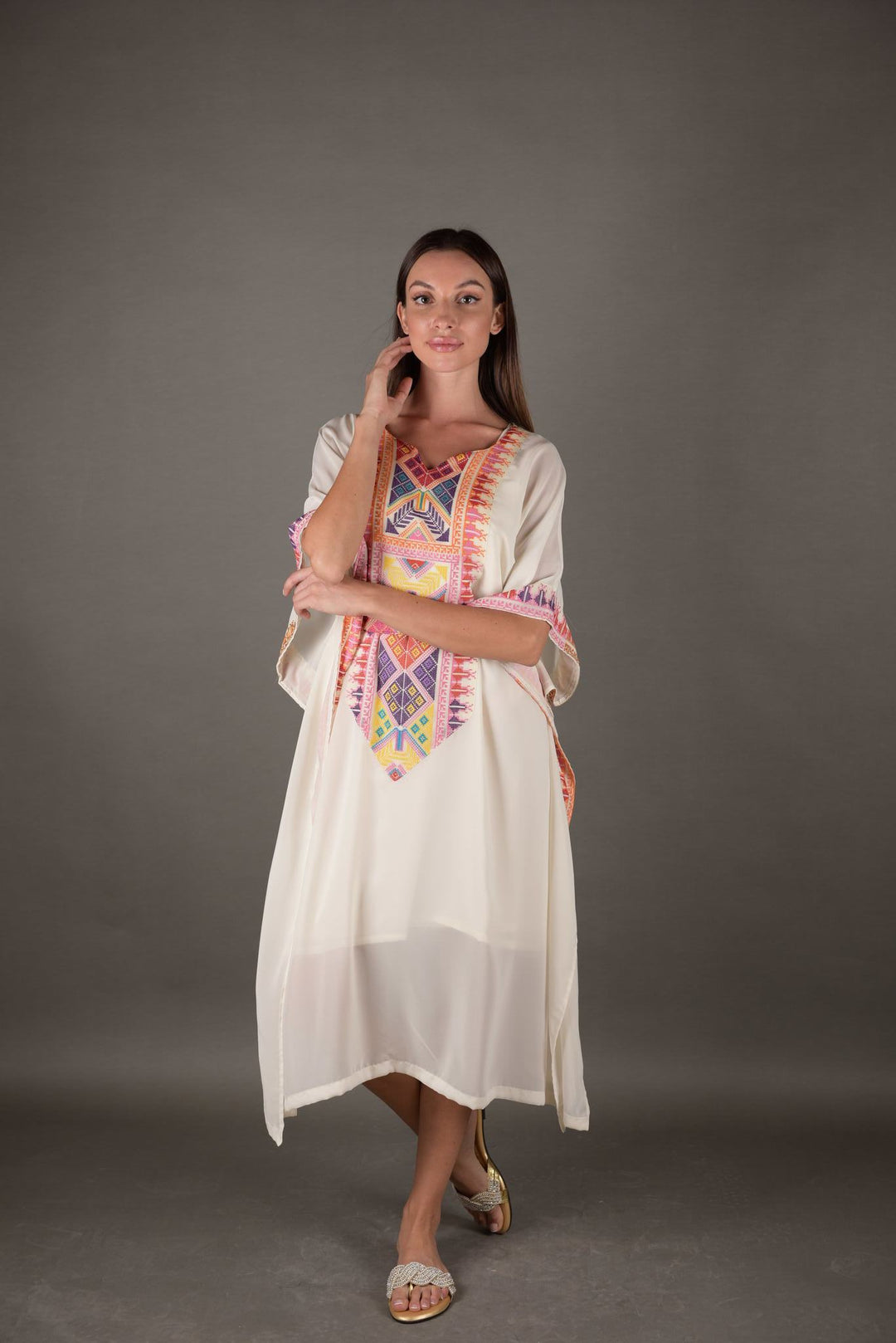 Tunic dress embroidery | Malachite.uae.