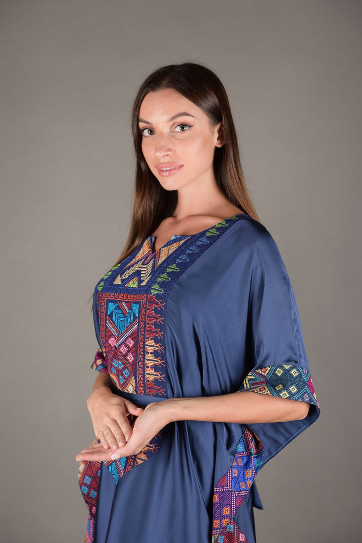 Tunic Dress silk with embroidery | Malachite.uae.