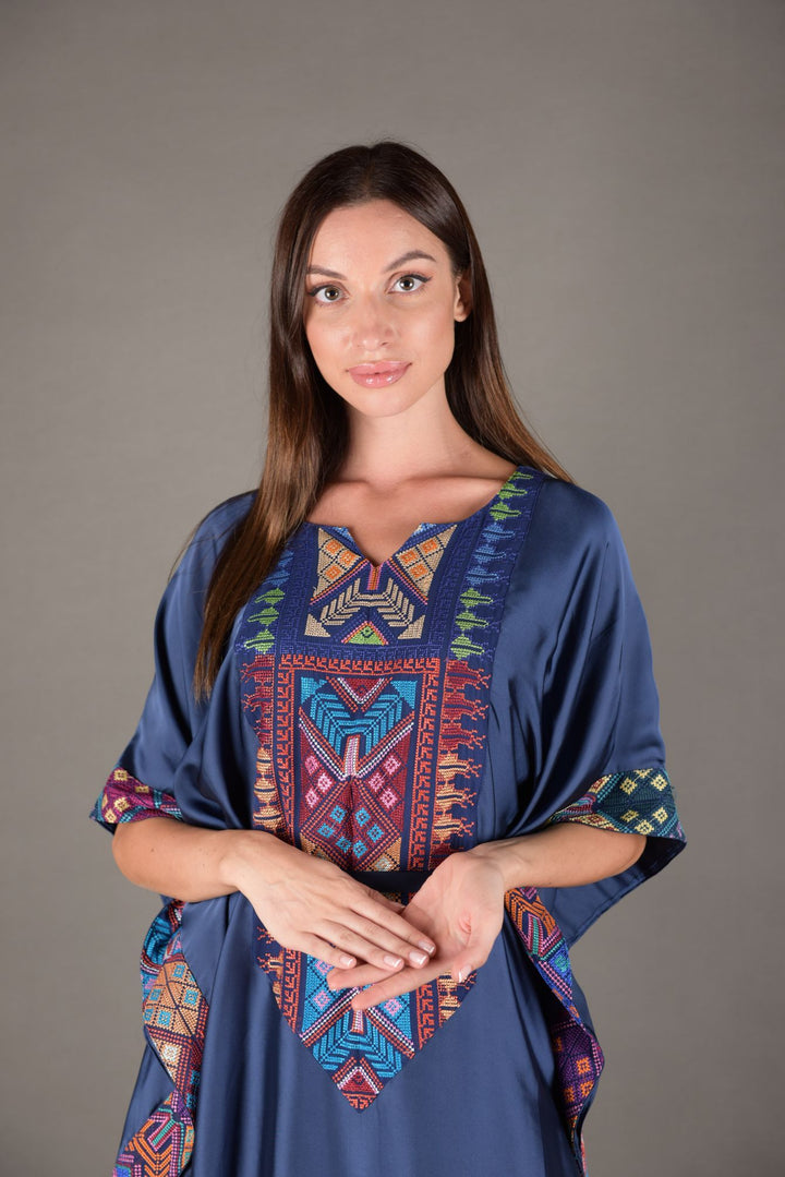 Tunic Dress silk with embroidery | Malachite.uae.