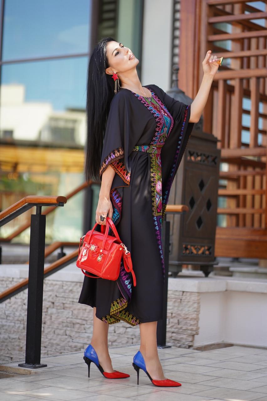 Arabica silk dress/Risi | Malachite.uae.